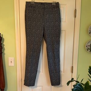 Renuar Black and White Textured Pants